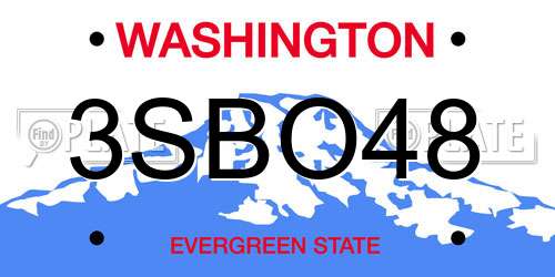 3SBO48 Washington License Plate