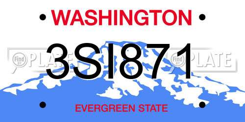 3SI871 Washington License Plate