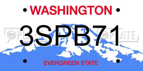3SPB71 Washington License Plate