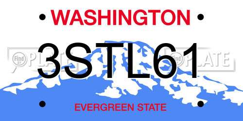 3STL61 Washington License Plate