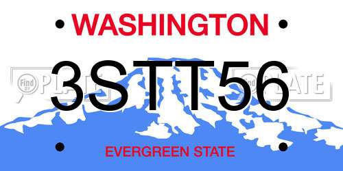 3STT56 Washington License Plate