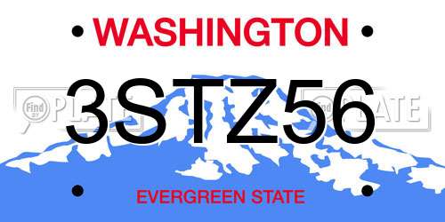 3STZ56 Washington License Plate
