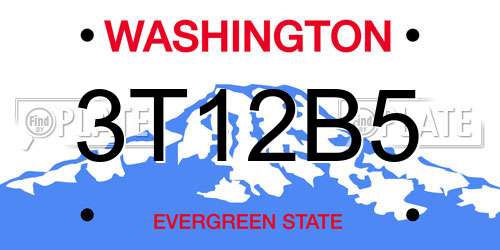 3T12B5 Washington License Plate