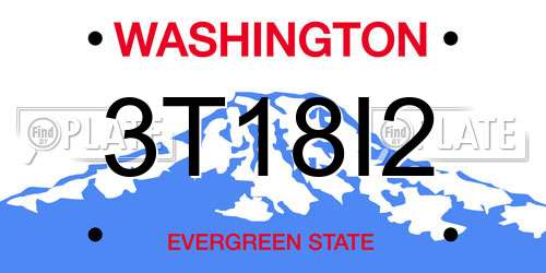 3T18I2 Washington License Plate