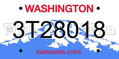 3T28018 Washington License Plate