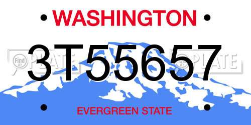 3T55657 Washington License Plate