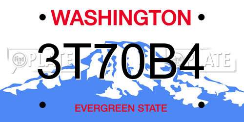 3T70B4 Washington License Plate