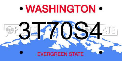3T70S4 Washington License Plate