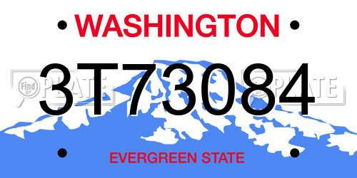 3T73084 Washington License Plate