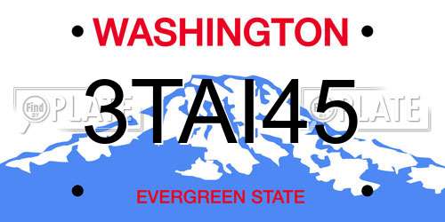 3TAI45 Washington License Plate