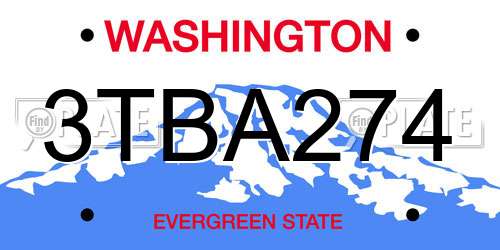 3TBA274 Washington License Plate