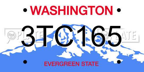 3TC165 Washington License Plate