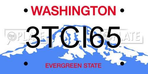 3TCI65 Washington License Plate