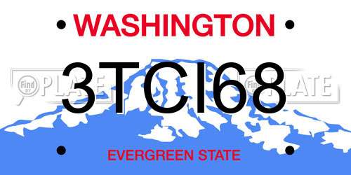 3TCI68 Washington License Plate