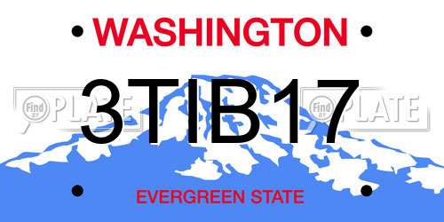 3TIB17 Washington License Plate