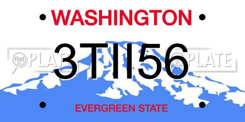 3TII56 Washington License Plate