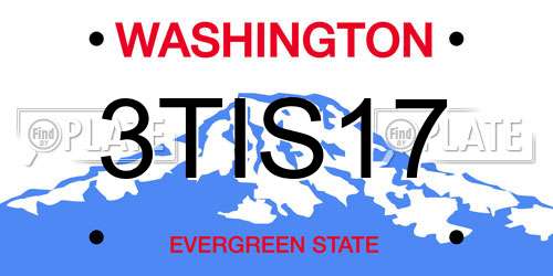 3TIS17 Washington License Plate