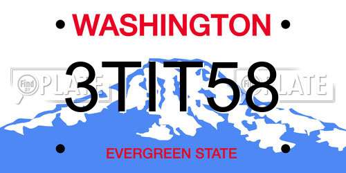 3TIT58 Washington License Plate