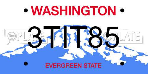 3TIT85 Washington License Plate