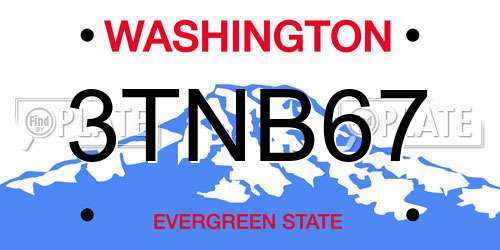 3TNB67 Washington License Plate