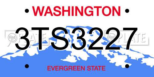 3TS3227 Washington License Plate
