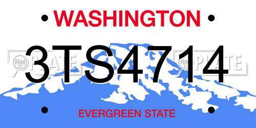3TS4714 Washington License Plate