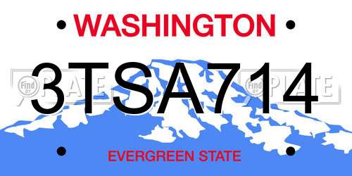 3TSA714 Washington License Plate