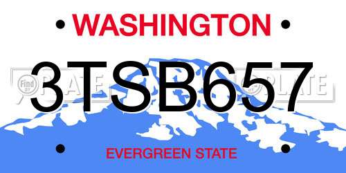 3TSB657 Washington License Plate