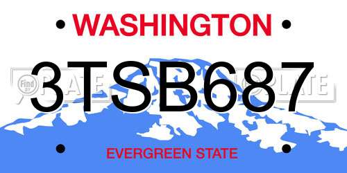 3TSB687 Washington License Plate