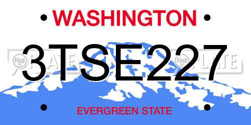 3TSE227 Washington License Plate
