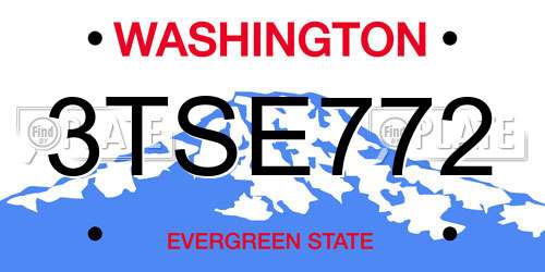 3TSE772 Washington License Plate