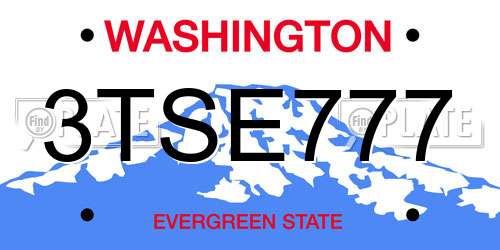 3TSE777 Washington License Plate