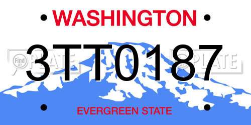 3TT0187 Washington License Plate