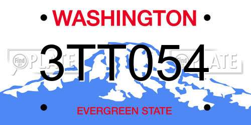 3TT054 Washington License Plate