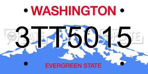 3TT5015 Washington License Plate