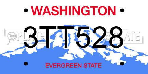 3TT528 Washington License Plate