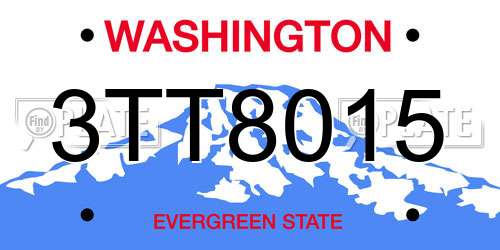 3TT8015 Washington License Plate