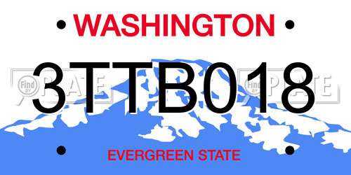 3TTB018 Washington License Plate