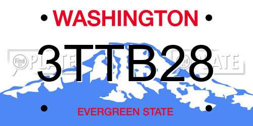 3TTB28 Washington License Plate