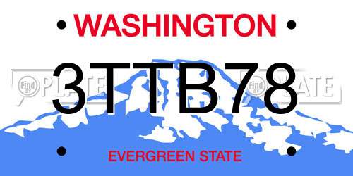 3TTB78 Washington License Plate
