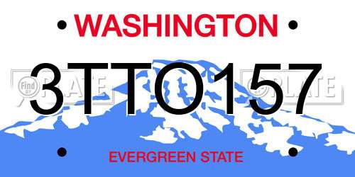 3TTO157 Washington License Plate
