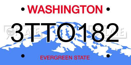 3TTO182 Washington License Plate