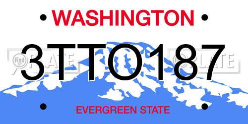 3TTO187 Washington License Plate