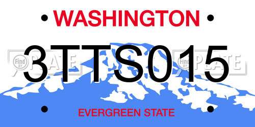 3TTS015 Washington License Plate