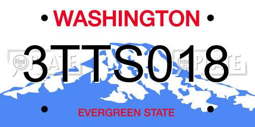 3TTS018 Washington License Plate