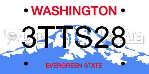 3TTS28 Washington License Plate
