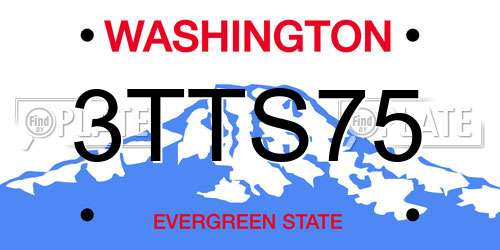 3TTS75 Washington License Plate