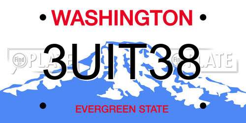 3UIT38 Washington License Plate