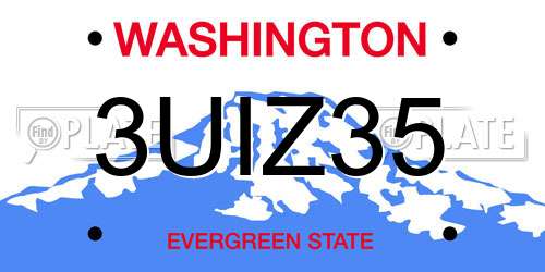 3UIZ35 Washington License Plate