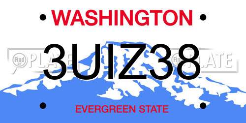 3UIZ38 Washington License Plate